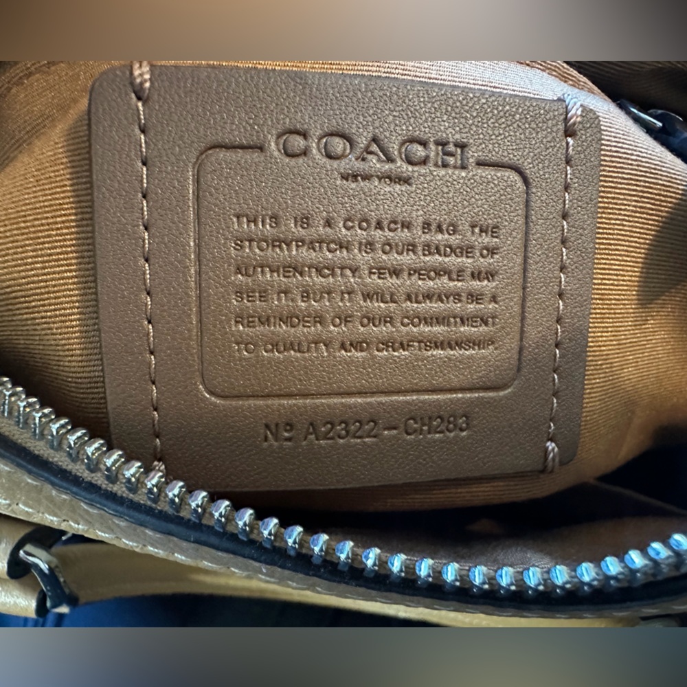Coach Pebbled Leather Rowan Satchel in Taupe/Beige - Picture 8 of 12